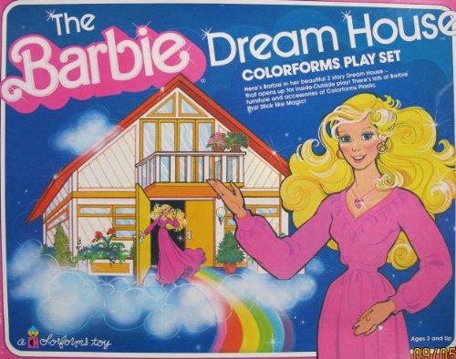 The BARBIE DREAM HOUSE COLORFORMS Play Set w Inside & Outside Play (1979)
