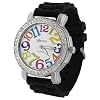 Geneva Women's Platnium Large Round Face Silicone Watch