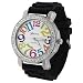 Geneva Women's Platnium Large Round Face Silicone Watch