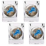 Detroit Lions NFL Open Field 4pc Square Shot Glass Set
