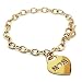 14K Gold Plated Stainless Steel MOM Heart Tag Bracelet - 7.5 Inches