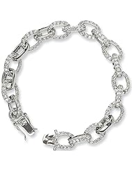 Sterling Silver Cubic zirconia Link Bracelet by Cheryl M