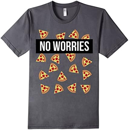 Men's No Worries T-Shirt Pizza Emoji Emoticon Funny Food Fashion Large Asphalt