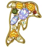 Diving Gold Plated Dolphin Animal Brooches Pin