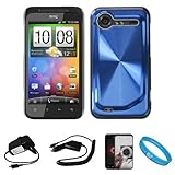 Blue Metallic Cosmo Wave Design Protective Snap-On Case Cover for HTC Droid ....