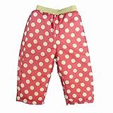 スノーパンツ 防寒 ズボン ベビー 女の子 ドット柄 中綿入り パンツ ピンク 80