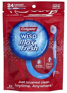 Colgate Wisp Portable Mini-Brush Max Fresh, Peppermint, 24 Count