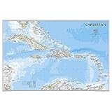 caribbean classic laminated national geographic reference map