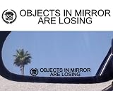 (2) MIRROR DECALS with logos - for CADILLAC STS SRX XLR CATERA ESCALADE DeVille DTS Eldorado Fleetwood CTS Seville Allante XLR Catera