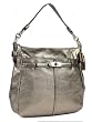 Authentic Coach Chelsea Metallic Leather Ashlyn Hobo Zip Bag Gunmetal 18211