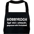 Sch�rze HOBBYKOCH schwarz / Grillsch�rze, Kochsch�rze, K�chensch�rze, Latzsch�rze