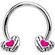 Black White Zebra Heart Horseshoe Circular Barbell