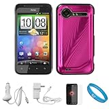 Pink Metallic Cosmo Wave Design Protective Snap-On Case Cover for HTC Droid ....