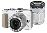 Olympus PEN E PL1 Systemkamera (13 Megapixel, 6,9 cm (2,7 Zoll) Display, Bildstabilisator) weiß mit 14 42mm & 40 150mm Objektiven silber olympus Olympus PEN E PL1 Systemkamera (13 Megapixel, 6,9 cm (2,7 Zoll) Display, Bildstabilisator) weiß mit 14 42mm & 40 150mm Objektiven silber Systemkamera