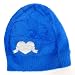 Bebe Baby Fur Winter Hat Blue Heart Rhinestone Logo