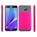 Note 5 Case, LK [Shock Absorbent] Dual Layer Hybrid Armor Defender Rugged Hard Protective Case Cover For Samsung Galaxy Note 5, Hot Pink / Grey