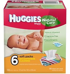 Huggies Natural Care Baby Wipes, 6 packs of 56 wipes (336 total count)