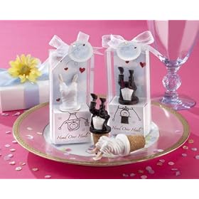 "Head Over Heels" Bride or Groom Bottle Stoppers - Baby Shower Gifts & Wedding Favors (Set of 48)
