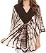 Sakkas Aneko Tie Dye Circle Poncho Blouse Top with Floral Emrbroidery and V Neck