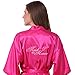 Joytton Women's Satin Kimono Robe with Embroidered Maid of Honor Short