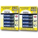 Pro Series High Capacity 8 AA 2700 mAh Rechargeable NiMH Batteries for Pentax Digital Photo Camera Optio K100D K110D 50L M20 M10 E10 60 DS 50