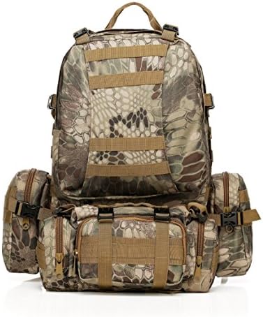 50L Molle Tactical Assault Outdoor Military Rucksacks Backpack Camping Bag Large - Mang Pattern Green