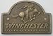 Solid Brass Winchester Guns Horse + Rider Hunting Store Plaque Sign