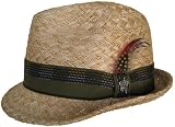 Christys' Crown Angelo Deluxe Woven Straw Fedora Short Brim Trilby Golf Beach Hat Christy's