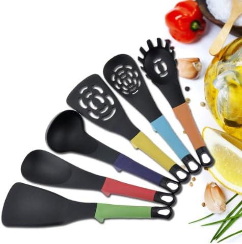 Happily Home Living 6-Piece Heat-Resistant Utensil Set, Ideal for Use with Non-stick Cookware and Bakeware