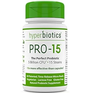 Hyperbiotics PRO-15 Probiotics: 60 Once Daily Time Release Pearls - 15x More Effective than Capsules with Patented Delivery Technology - Easy to Swallow - Promotes Digestive Health