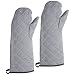 San Jamar OM17-GYW Cotton Wool Temperature Protection Oven Mitt, 17" Length, Gray