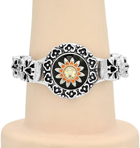 Snowman Lee Silver Alloy DIY Bracelet Suit Snap Buttons Wristband Wrap Bracelet £¨orange£©
