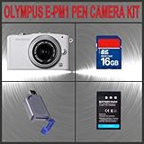 Olympus PEN E-PM1 Digital Camera (White) W/14-42mm Lens + Huge Accessories  ....