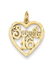 14k Yellow Gold Sweet 16 in A Heart Pendant. Metal Wt- 1.75g