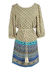 Lace Shift Cotton Dolman Peasant Dress  With a Ribbon 