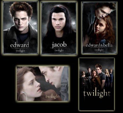 TWILIGHT MOVIE POSTER Ultimate Fan Gift SET- ALL FIVE COLLECTIBLE Posters Vampire Romance Robert Pattinson #C