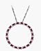 White Gold Diamond & Genuine Ruby Circle of Life Pendant with 18 Inch Chain