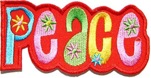 Red PEACE Anti No War Sign VW Volkswagen Bug Beetle Logo Hippie Retro Biker Tatoo Jacket T-shirt Vest Patch Sew Iron on Embroidered Badge Symbol Custom