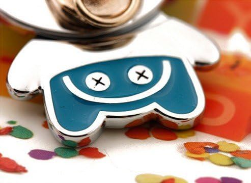 eBuy® Milesi Genuine Leather Creative Pendant Cute Bear/pig Baby Design Key Chain, 1.57*1.14" (Bear Blue), Car Keychain, Great Gifts Bag Ornament