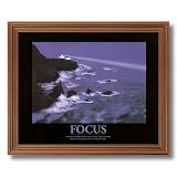 FOCUS Motivational Ocean Lighthouse Picture Oak Framed Art Print