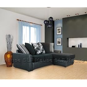 Luxurious Hause Corner Sofa Black - Can Be Use as Right or Left Hand