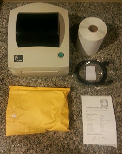 Zebra LP2844 2844-20301-0024 USB Serial Parallel Barcode Printer W/New Adapter, USB, Power Cable