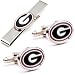 Georgia Bulldogs NCAA Cufflinks with Matching Tie Bar Set