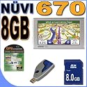 Garmin Nuvi 670 Portable GPS Vehicle Navigation System  with  4.3" Wide LCD Touchscreen (0100054030) 8GB SD / HC Secure Digital Memory Card BigVALUEInc Accessory Saver Bundle + MORE!