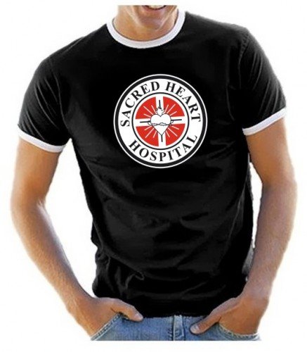 Coole-Fun-T-Shirts Herren SCRUBS Sacred Hearts LOGO RINGER schwarz, S Preisvergleich