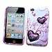 Apple iPod Touch 4th Generation Crystal Silicone Skin Case "Purple Love" Design