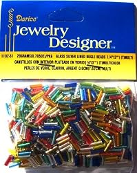 1/4 In. Silver Lined Glass Bugle Beads, Multi Mix