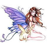 Nene Thomas - Amber Purple Fairy with Magical Cat Fairy - Sticker / Decal