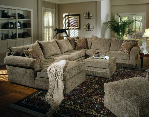 Brown Chenille Fabric Sectional Sofa Couch w/Coffee Table Ottoman 51i7ZNg H6L Brown Chenille Fabric Sectional Sofa Couch w/Coffee Table Ottoman