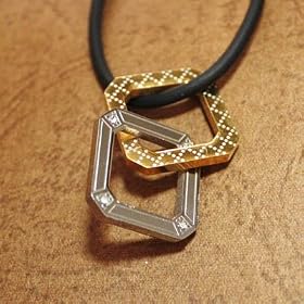 J1035 Strong Faith: Designer Inspired Double Gold Polygon Italian Style Stainless Steel Mens...